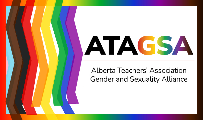 Graphic rainbow illustration for the ATA's Gay-straight alliance