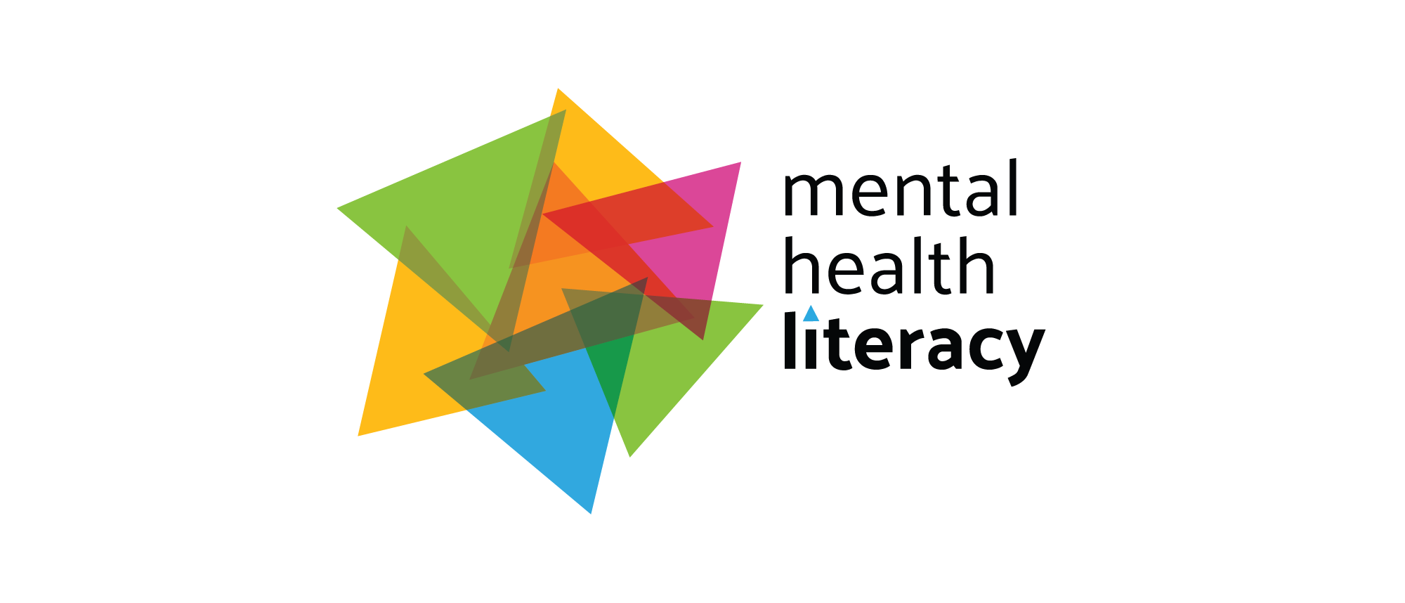 Multicolour logo made with triangles for mental health literacy