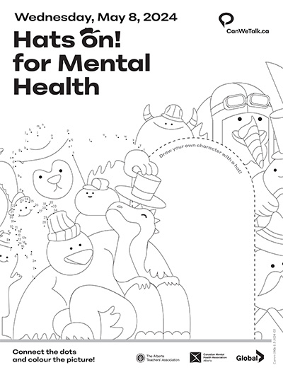 Hats On colouring sheet