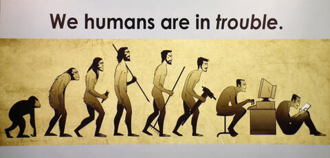 A cartoon of human evolution